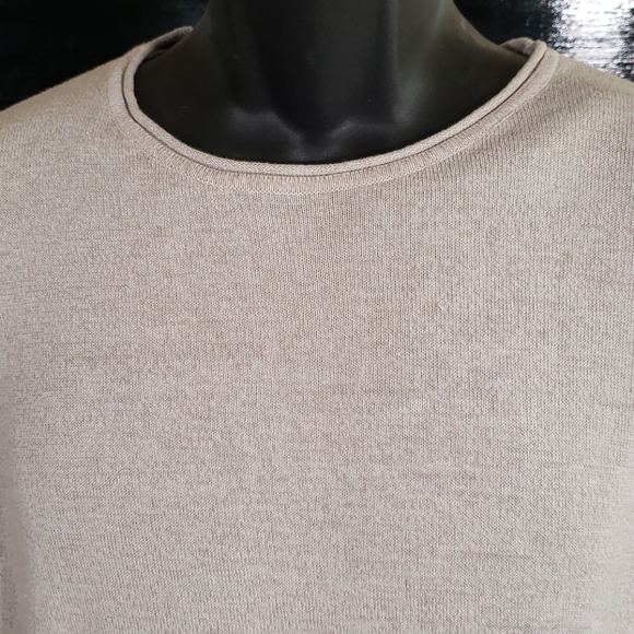 Zumo Beige short sleeve knit sweater tee - Picture 2 of 4